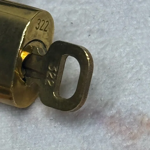 Louis Vuitton Authentic Padlock & Key with Gold Cherry Charm Keychain #322 - Picture 11 of 16